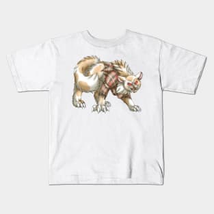 WereCat: Cream Bicolor Kids T-Shirt